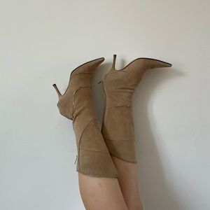 Jimmy choo mid calf kitten heel boots